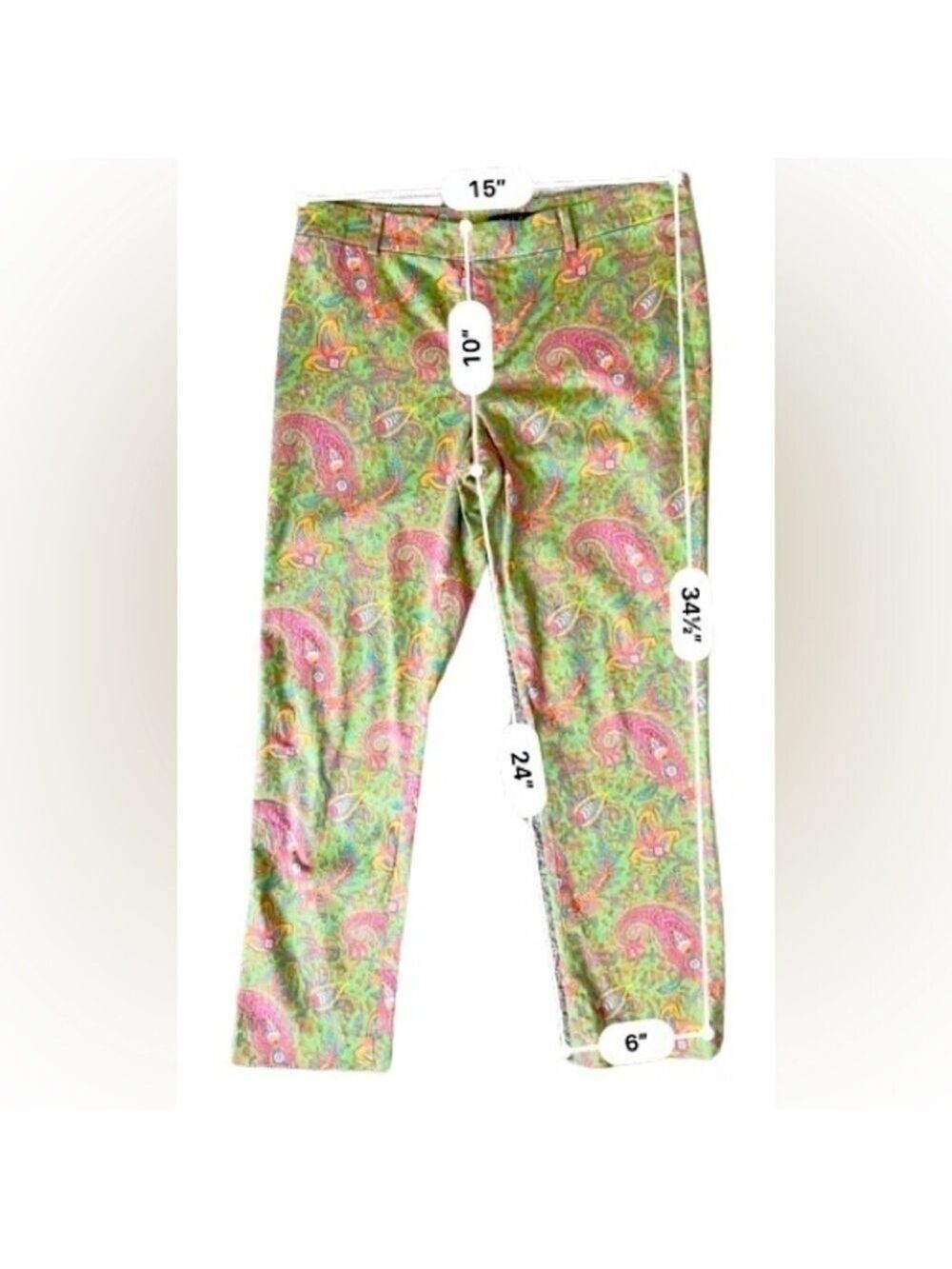 Lauren Ralph Lauren Paisley Capri Cotton Pants. Size 6P - Picture 4 of 5